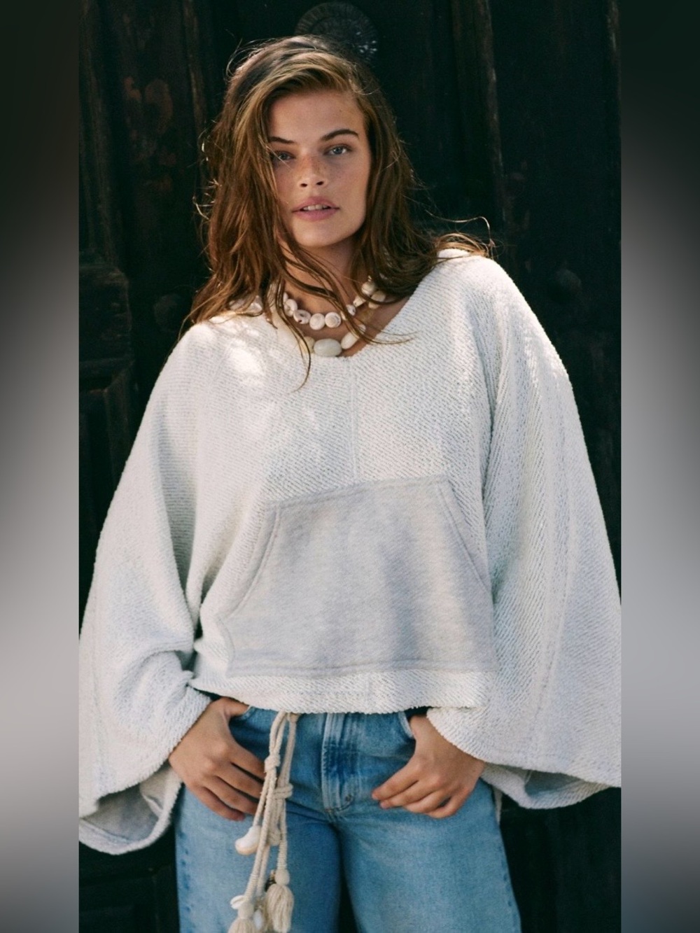 NWT FREE PEOPLE FREE EST SIMONE HOODIE HEATHER GREY